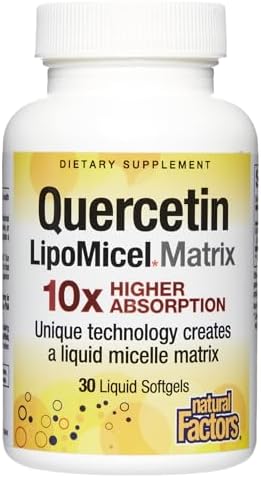 Natural Factors Quercetin LipoMicel Matrix 250 mg, 60 Softgels
