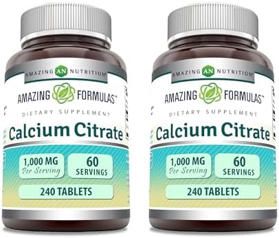 Amazing Formulas Calcium Citrate 1000 Mg | Tablets Supplement | Non-GMO | Gluten-Free | Made in USA (1 Pack | 240 Count)