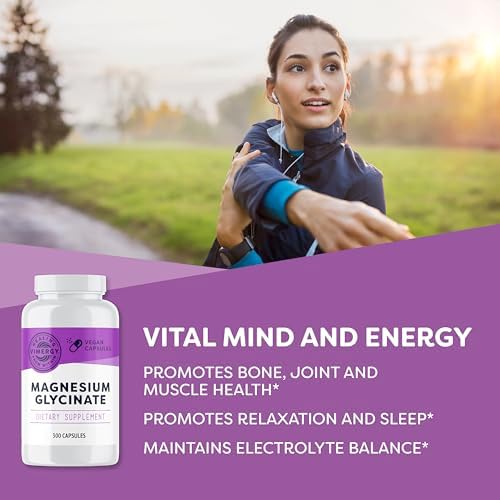 VIMERGY Magnesium Glycinate Supplement, Vegan, 180 Capsules, 90 Servings