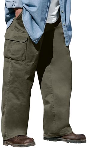Boulder Creek by Kingsize Men's Big & Tall Renegade Side-Elastic Waist Cargo Pants