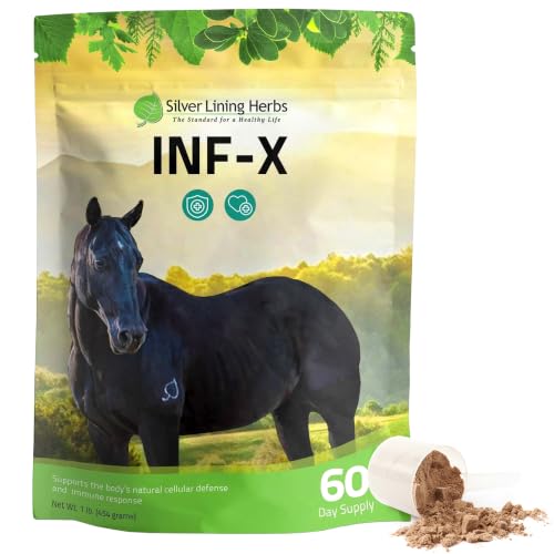 INF-X Horse Immune Booster Supplement - 1 lb | Horse Immune Booster, Garlic, Goldenseal, Myrrh & Olive Leaf, Cellular & Natural Defense Support, 1 lb