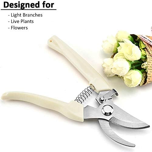 BUGUI Wood Handle Pruning Shears, SK-5 Steel Blade, 1-inch Cutting Capacity, Sharp, Well Designed Garden Shears, 8"