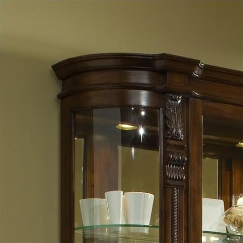 Pulaski Curved End Curio, 53 by 17 by 82-Inch, Brown