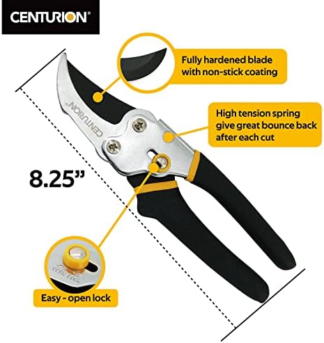 Centurion 1299 8" Steel Bypass Pruning Shears, Garden Shears, Hand Pruners, Tree Trimmers