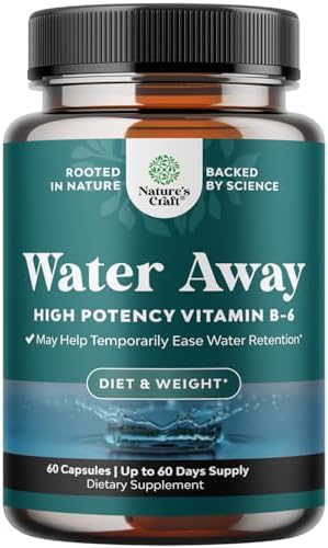 Water Away Herbal Diuretic Pills High Strength - Fluid Retention Supplement with Dandelion Leaf Extract & Green Tea for Bloating Relief for Women &