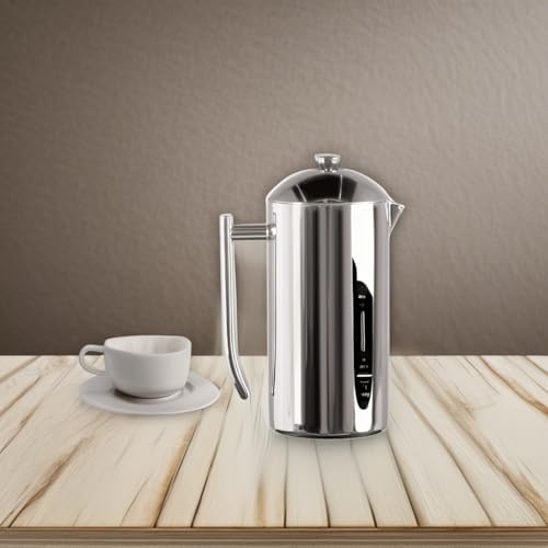 Frieling Double-Walled Stainless Steel French Press Coffee Maker - 36 oz Polished & Insulated Press Pot - Stainless Steel Coffee Maker