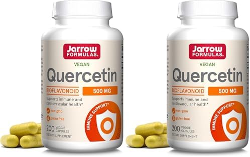 Jarrow Quercetin 500mg Capsules for Cardiovascular & Immune Health, 200ct | Cellular Health Support, Cardiovascular Support, Antioxidant Support, Supports Antioxidant Status, Veggie Capsules