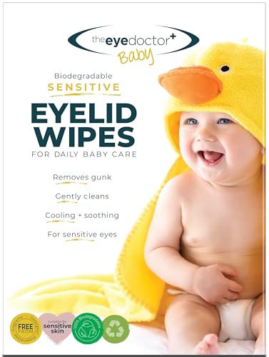 The Eye Doctor Sensitive Baby Eye Wipes x40 - Sterile Baby Eyelid Wipes for Daily Care - Preservative