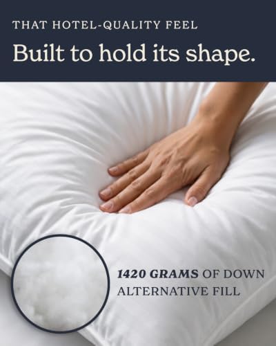 Beckham Hotel Collection Bed Pillows King Size Set of 2 | Down Alternative Pillow for Back, Stomach or Side Sleepers
