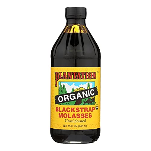 Plantation Organic Blackstrap Molasses 15 oz – USDA Organic Unsulphured Blackstrap Molasses, Natural Sweetener for Baking, Cooking & Beverages