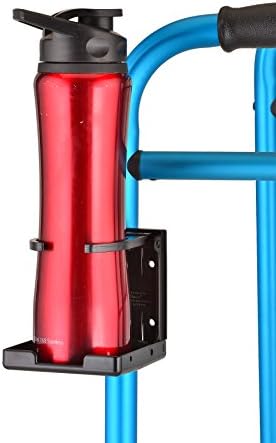 NOVA Adjustable Cup Holder for Walkers, Rollators & Wheelchairs – Folding Drink Holder Fits 3/4”, 7/8” & 1” Tubes, Holds 2.25”–3.75” Cups, Durable, Easy Install