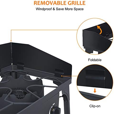 Camplux Camping Stove 2 Burners, Propane Burner 260,000 BTU, Heavy Duty Gas Stoves for Outdoor Cooking