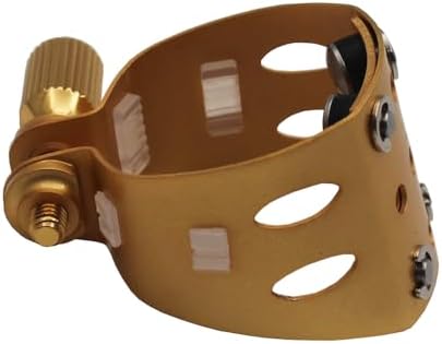 Eastern Music Saxophone Hard rubber mouthpiece Soprano alto Tenor metal ligature Ligature cap (Sandblust gold, Tenor MPC)