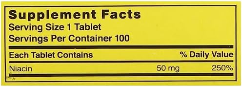 Nature's Blend Niacin 50 Milligram 100 Tabs