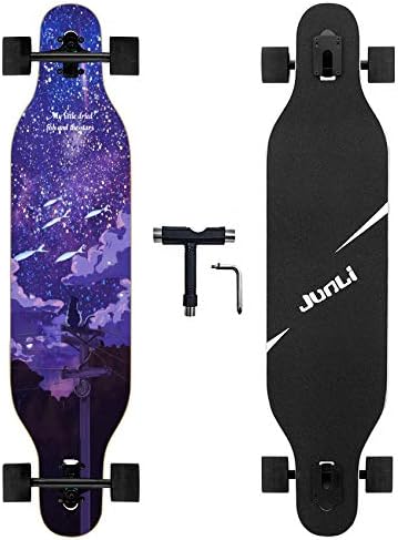 Junli 41 Inch Freeride Skateboard Longboard - Complete Skateboard Cruiser for Cruising, Carving, Free-Style and Downhill