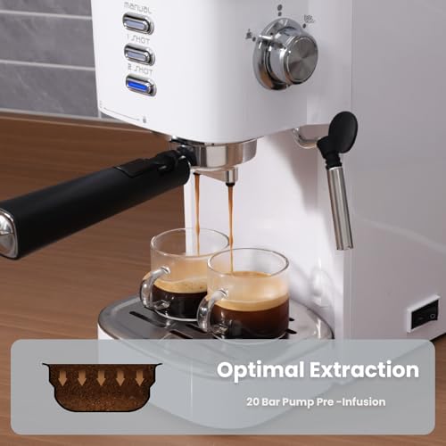 Gevi 20 Bar Compact Espresso Machine with Milk Frother for Latte&Cappuccino | Budget under$150, Removable Water Tank, Produce Good Crema