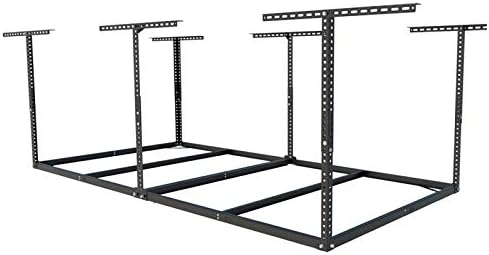 FLEXIMOUNTS 4x8 Overhead Garage Storage Rack, Without Decking, Black