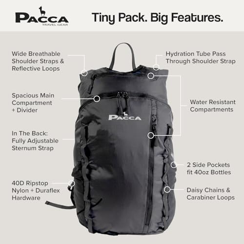 Pacca Onda 20L Packable Lightweight Foldable Backpack for Travel, Camping, Outdoor, Hiking Pocket Backpack (Blue)