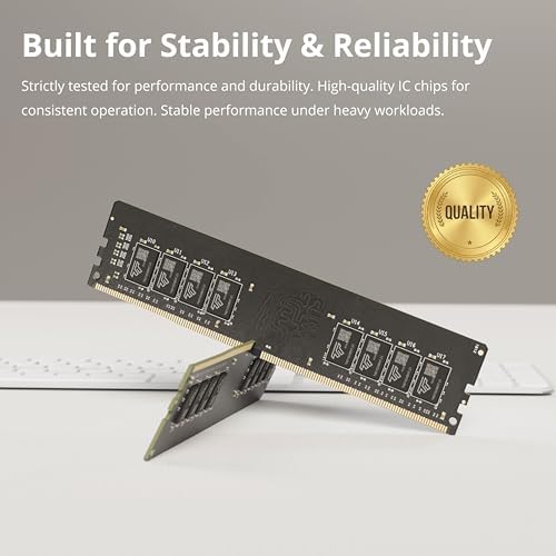 Timetec 8GB DDR4 3200MHz (PC4-3200AA) PC4-25600 UDIMM Desktop RAM – 288-Pin 1.2V CL22 Non-ECC Unbuffered DIMM Memory Module Upgrade