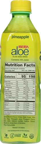 Iberia Aloe Vera Juice Drink, Pineapple, 16.9 Fl Oz (Pack of 24)