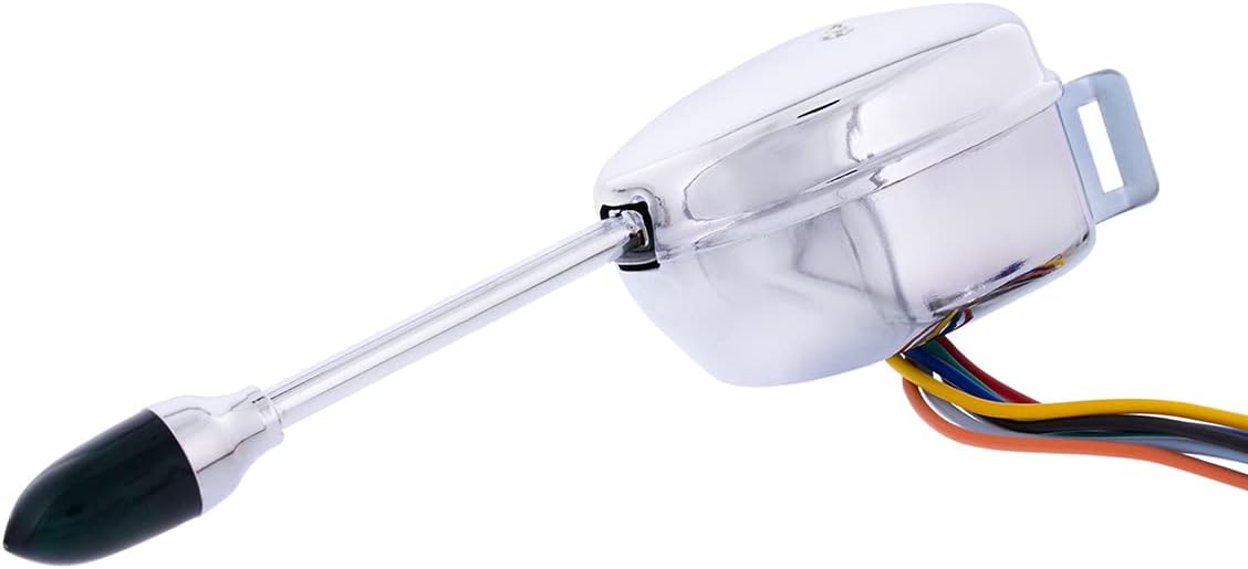 United Pacific Chrome 12V Universal Turn Signal Switch Replacement for Early Cars & Trucks, 7-Wire System, Adjustable Steering Column Clamp - 1 Unit