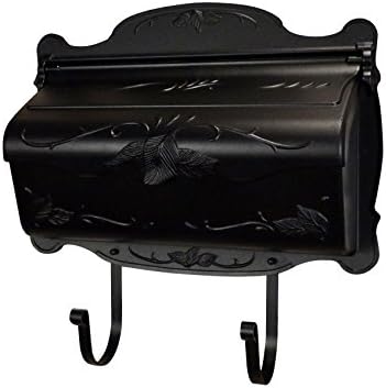 Special Lite Floral Horizontal Wall Mount Mailbox - Black Aluminum Mailbox for Wall Mount - SHF-1001-BLK