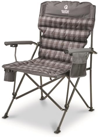 Guide Gear Oversized XL Comfort Padded Mammoth Camping Chair; Includes Carry Bag, Portable, Folding, Large Camp Lounge Chairs for Outdoor, Adults, Men and Women, Heavy-Duty 500-Pound Capacity Green