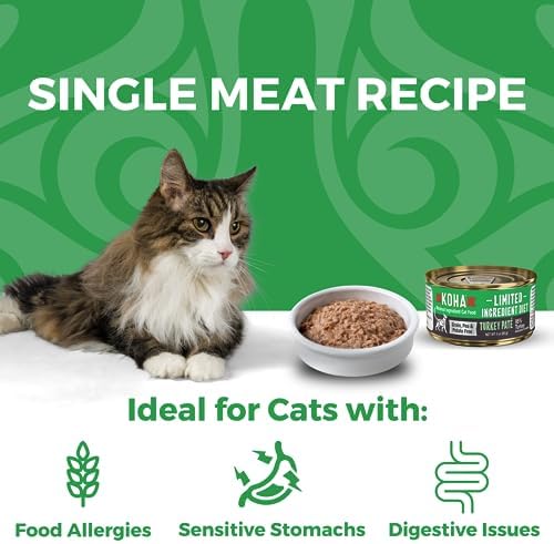 KOHA Limited Ingredient Diet Chicken Pate for Cats, 5.5oz Pack of 24 | Single meat protein, sensitive stomach formula, no fillers, limited ingredient wet cat food, made in USA