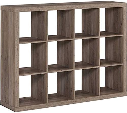 Better Homes and Gardens.. Bookshelf Square Storage Cabinet 4-Cube Organizer (Weathered) (White, 4-Cube) (Rustic Gray, 12-Cube)