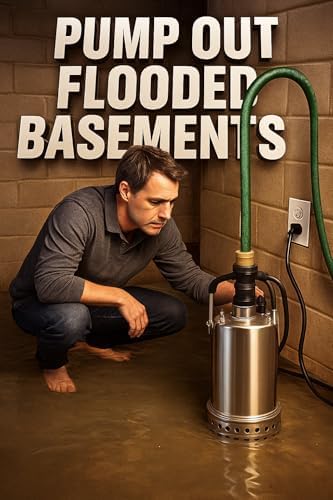 3/4 HP 8.5 Amp Submersible Utility Pump, 4400 GPH High-Flow, 40 ft Head Lift, Stainless Steel Housing