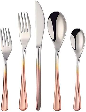 Silverware Set Stainless Steel 20 Piece Flatware Set Kitchen Cutlery Heavyweigh Utensil Service for 4 Include Knife Fork Spoon, Mirror Finish