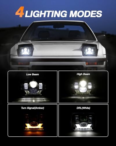 5x7 7x6 Inches LED Headlights H6054 Hi/Low Sealed Beam DOT/SAE Headlamps