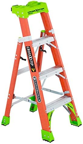 Louisville Ladder 4-foot Fiberglass Cross Step Ladder, 300-Pound Load Capacity, Type IA, FXS1504