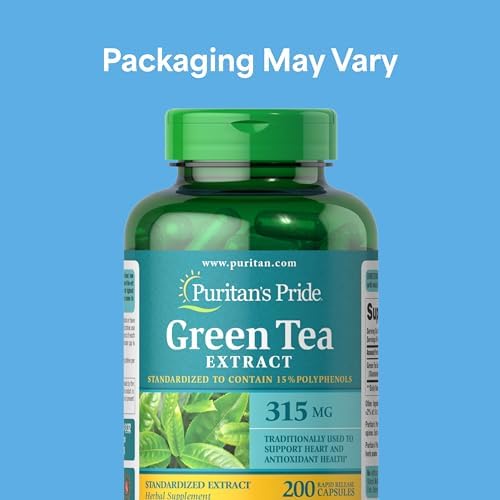 Puritan's Pride Green Tea Standardized Extract 315mg, 200 Capsules