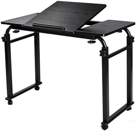 Overbed Laptop Cart Over The Bed Table with Wheels Adjustable Bed Hospital