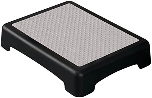 Non-Slip Indoor/Outdoor 4 Inch Height Mobility Platform Step, Grooved | Surface For Added Traction, Drainage Holes - Supports Up To 400 Pounds