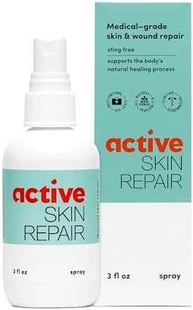 Active Skin Repair First Aid Spray with Medical Grade Hypochlorous, 3 oz | Natural and non-toxic, hypochlorous acid, no-sting formula, minor cuts, wounds, scrapes, rashes, sunburns, travel size
