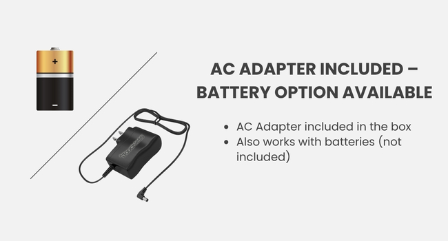 AC Adapter is included with this trash can