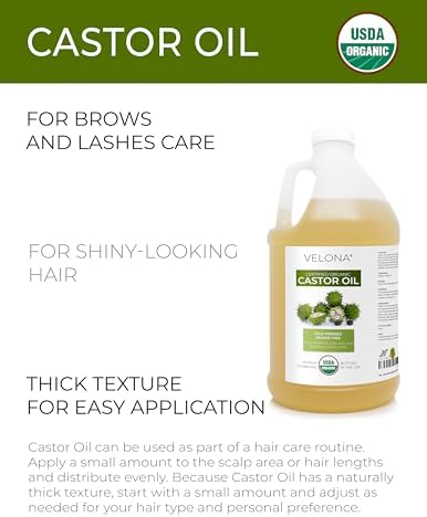 velona USDA Organic Castor Oil - 64 fl oz, Cold Pressed, USP Grade