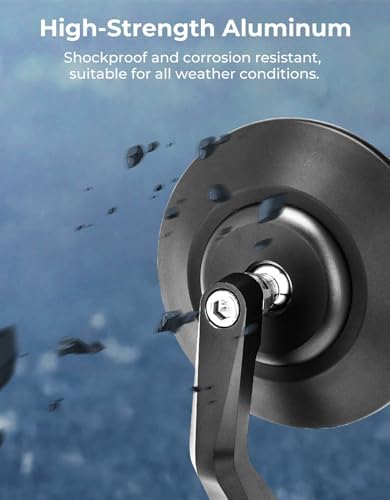 KEMIMOTO Motorcycle Bar End Mirrors, CNC Aluminum 7/8" Handlebar Rearview Mirrors with Blue Anti-Glare Lens, Universal Fit for Motorcycles, E-bikes