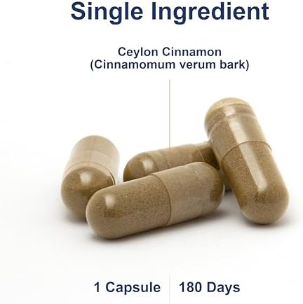 Carlson Ceylon Cinnamon, Cinnamon Supplements, 500 mg, 180 Capsules