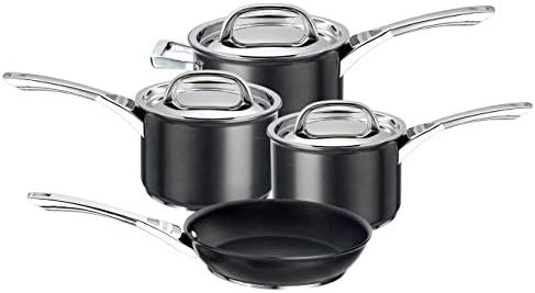 Circulon Infinite Induction Hob Pan Set - 6 Piece Non Stick Pots and Pans Sets with Stainless Steel Lids & Handles, Premium Dishwasher Safe Cookware, Black