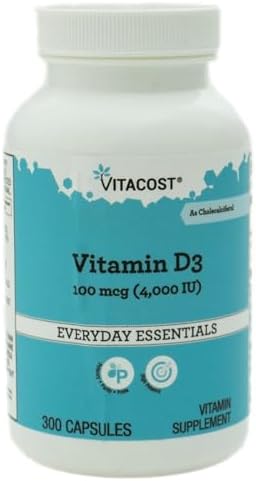 Vitacost Vitamin D3, 100 mcg (4000 IU), 300 Capsules