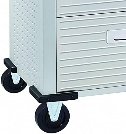 Seville Classics UltraHD Heavy Duty Rolling Cabinet Workbench Table w/Solid Wood Top, Workstation for Garage, Warehouse, Office, Workshop, 77" W x 20" D x 37.5" H, Graphite, 11-Drawer