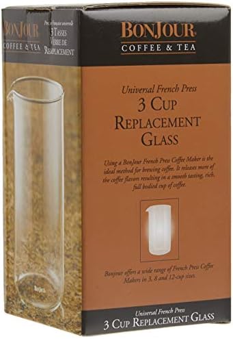 BonJour 8-Cup French Press 53315 Replacement Glass Carafe, Universal Design | Universal Fit for Most 8-Cup French Press Frames, Durable Glass, Easy Replacement Part