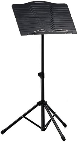 Donner DMS-1 Sheet Music Stand with Light & Carrying Bag | Portable Metal Music Stand, Tabletop Music Book Stand for Guitar, Ukulele, Violin Players