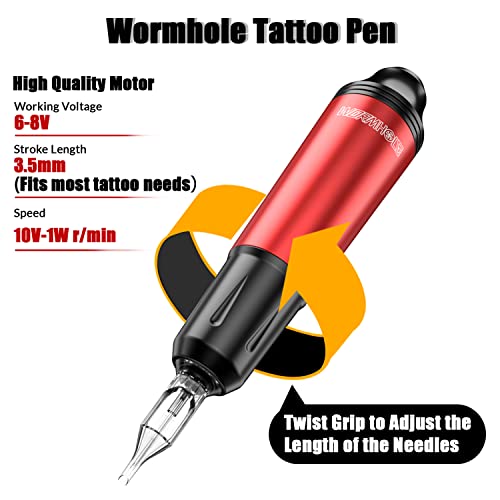 Wormhole Complete Tattoo Kit for Beginners Rotary Pen Machine