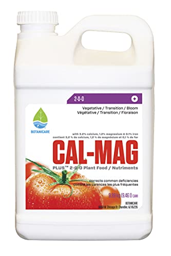 Botanicare Cal-Mag Plus, A Calcium, Magnesium, and Iron Plant Supplement, Corrects Common Plant Deficiencies, Add to Water or Use as a Spray, 2-0-0 NPK, 1-Gallon
