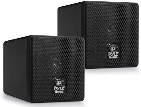 3" Mini Cube Bookshelf Speakers - 100W Small Bookshelf Speakers w/ 3" Paper Cone Driver