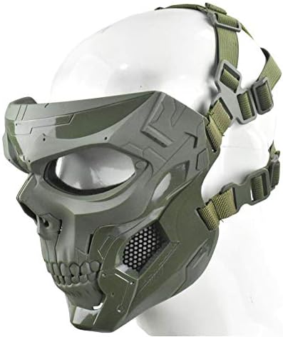 Tactical Mask Protective Full Face Clear Goggle Skull mask Dual Mode Wearing Design Adjustable Strap